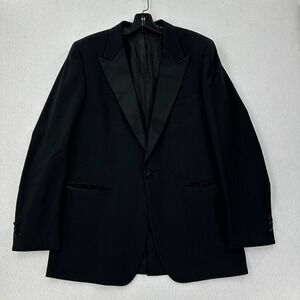 Givenchy Gentleman 2-Button Black 100% Wool Blazer Jacket Sport Coat Size 40‎